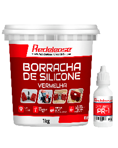 Borracha De Silicone Vermelha Rígida para Fundição Com Catalisador (1,050 Kg)