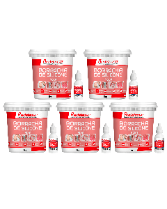 Borracha De Silicone Rosa Média Flexibilidade para Moldes Com Catalisador (5,150 Kg)