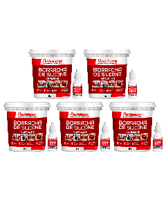 Borracha De Silicone Vermelha Rígida para Fundição Com Catalisador (5,250 Kg)