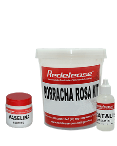 Kit Borracha De Silicone Rosa C/ Catalisador + Vaselina