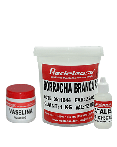 Kit Borracha De Silicone Branca C/ Catalisador + Vaselina