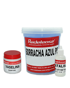 Kit Borracha De Silicone Azul C/ Catalisador + Vaselina