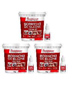 Borracha De Silicone Vermelha Rígida para Fundição Com Catalisador (3,150 Kg)