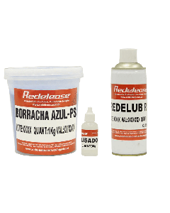 Kit Borracha De Silicone Azul C/ Catalisador + Spray Redelub