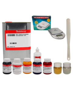 Kit de Resina cristal, pigmentos e ferramentas (Opção 5)