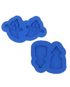 Kit Moldes de Silicone Potinho de Poção e Fantasminha