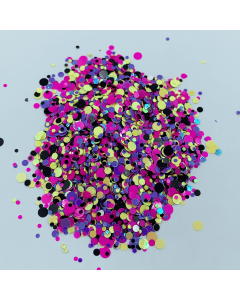 Glitter MIX de Amarelo, Rosa, Roxo e Preto (30 g)
