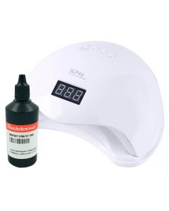 Kit Cabine de Luz Led/uv 48w + Resina de Cura UV Resifast