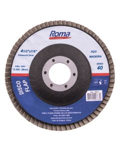 Disco de Lixa Flap 4.1/2 (115mmx22,2mm) Grão 40