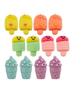 Charms Apliques para Decoração Sorvetinhos (12 Un)