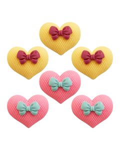 Charms Apliques para Decoração Coração (6 Un)