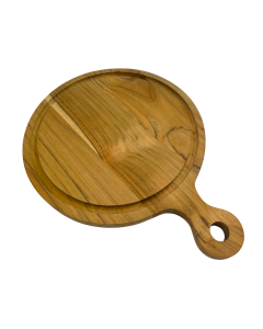 Tábua Teca Pegada Central Redonda com Canaleta (25cm x 32cm 1,8cm)