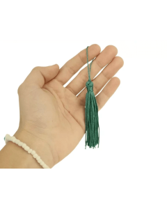 Pingente de Seda Tassel Franja Verde Escuro 7cm (10 Un)