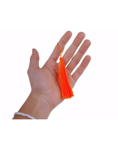 Pingente de Seda Tassel Franja Laranja 7cm (10 Un)