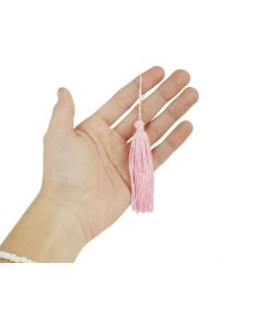 Pingente de Seda Tassel Franja Rosa Bebê 7cm (10 Un)