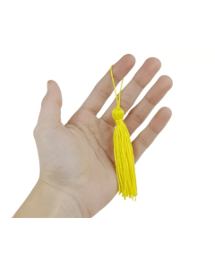 Pingente de Seda Tassel Franja Amarelo Gema 7cm (10 Un)