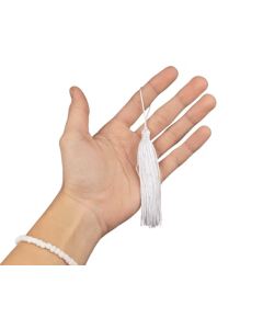 Pingente de Seda Tassel Franja Branco 7cm (10 Un)