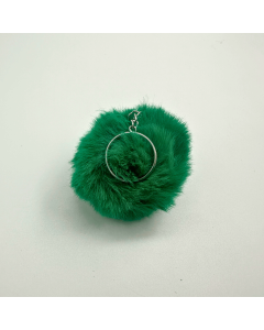 Chaveiro Pompom Pelúcia Verde Bandeira 70 mm (3 Un)