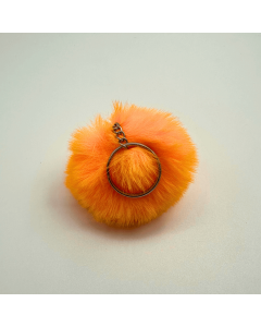 Chaveiro Pompom Pelúcia Laranja 70 mm (3 Un)