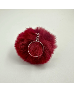 Chaveiro Pompom Pelúcia Vinho Claro 70 mm (3 Un)