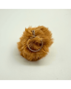 Chaveiro Pompom Pelúcia Caramelo 70 mm (3 Un)