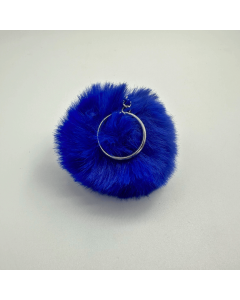Chaveiro Pompom Pelúcia Azul Royal 70 mm (3 Un)