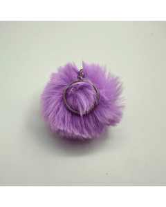 Chaveiro Pompom Pelúcia Lilás 70 mm (3 Un)