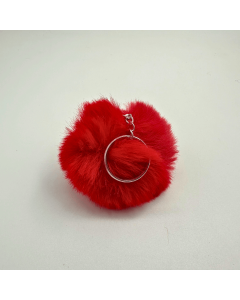 Chaveiro Pompom Pelúcia Vermelho 70 mm (3 Un)