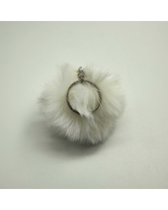 Chaveiro Pompom Pelúcia Branco 70 mm (3 Un)