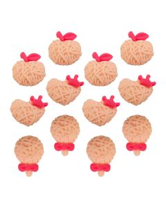 Charms Apliques para Decoração Delicado Rosa (12 Un)