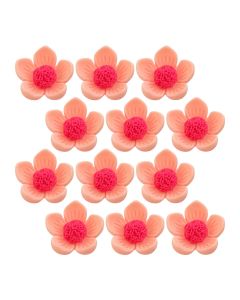 Charms Apliques para Decoração Florzinha Salmão (12 Un)