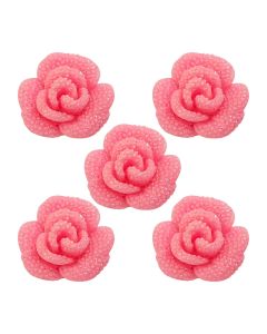 Charms Apliques para Decoração Rosa Luxo (5 Un)
