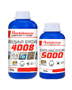 Resina Epoxi 4008 Baixa Viscosidade ULTRA TRANSPARENTE e Proteção UV Com Endurecedor (01 Kg)