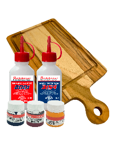 Kit Prancha Teca Pegada Central com Resina Epoxi e Pigmentos Primários