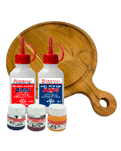 Kit Prancha Teca Pegada Central Redonda com Resina Epoxi e Pigmentos Primários