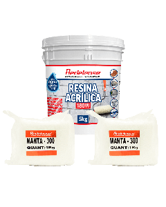 Kit Resina Acrílica Base Água Com Manta Fibra De Vidro 300