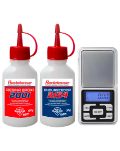 Kit Resina Epóxi 2001 Transparente 150g + Mini Balança de Precisão
