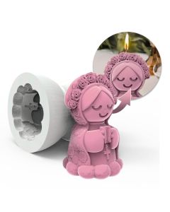 Molde de Silicone Nossa Senhora com Terço 6cm