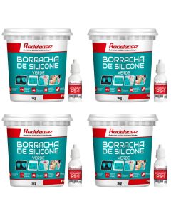 Borracha De Silicone Verde Alta Flexibilidade para Moldes (Com Catalisador) [4,120 Kg]