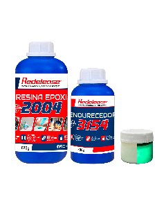Kit Resina Epóxi 2004 Transparente de Baixa Viscosidade + Pigmento Lumilux Fosforescente