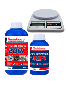 Kit Resina Epóxi 2001 Transparente 1Kg + Balança de Precisão