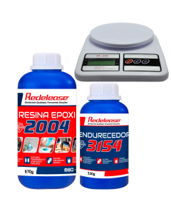Kit Resina Epóxi 2004 Transparente 1Kg + Balança de Precisão