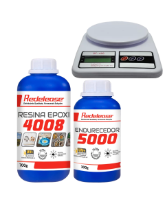 Kit Resina Epóxi 4008 Ultra Transparente 1Kg + Balança de Precisão