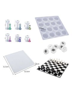 Molde de Silicone Formato Xadrez, Dama e Tabuleiro